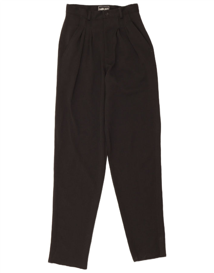 Pantalon de costume vintage femme chevillé IT 44 Medium W26 L35 Polyester noir