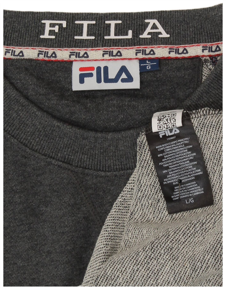Fila Sweat-shirt graphique pour hommes, grand, gris, coton