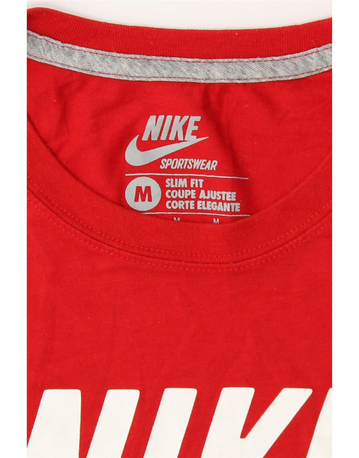 Nike Hommes Slim Fit Graphic T-Shirt Haut Rouge Moyen