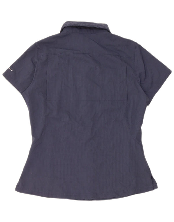 Columbia Chemise à manches courtes Omni-Shade pour femme UK 6 XS Bleu marine à carreaux