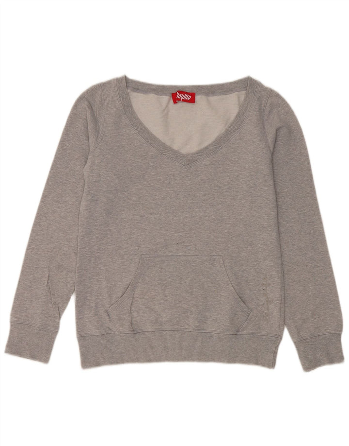 Playlife Sweat-shirt pour femme UK 44 en coton gris moyen