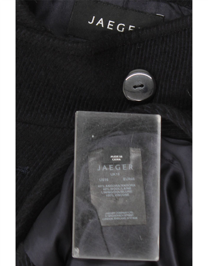 Jaeger Caban Femme UK 18 XL Bleu Marine Angora