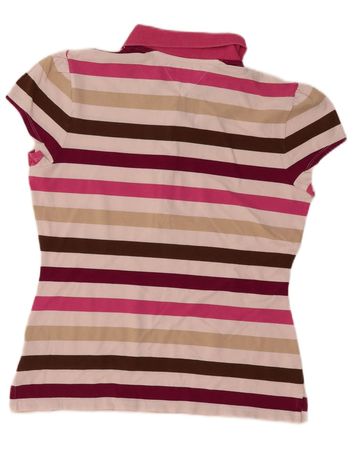 Tommy Hilfiger Polo Femme UK 14 Grand Coton Rayé Multicolore