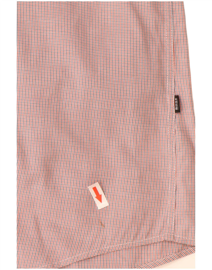 Hugo Boss Chemise Slim Fit à carreaux en coton pied-de-poule orange grand