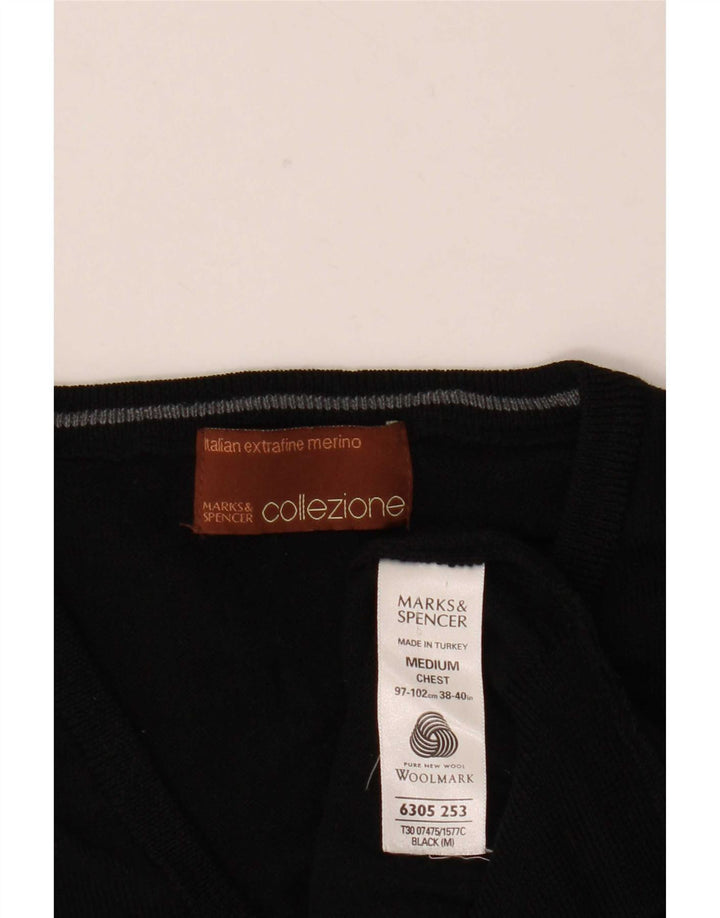 Marks & Spencer Débardeur Homme Laine Mérinos Noir Moyen