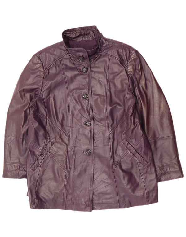 Atelier Veste en cuir pour femme UK 20 2XL Cuir violet