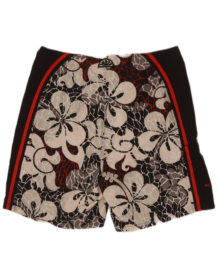 Sundek Short de bain graphique pour homme en polyester floral noir