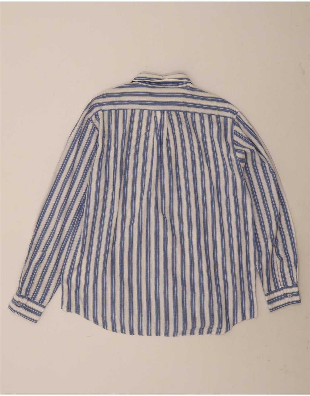 Chemise Homme Vintage XL Coton Rayé Bleu