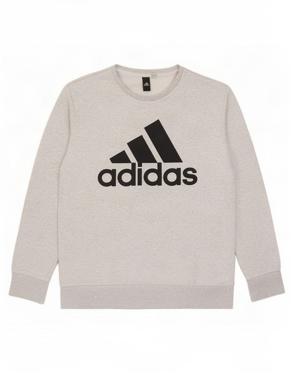 Adidas Sweat-shirt graphique pour homme Gris moyen moucheté