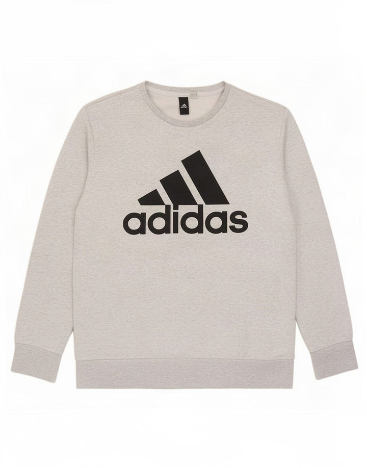 Adidas Sweat-shirt graphique pour homme Gris moyen moucheté