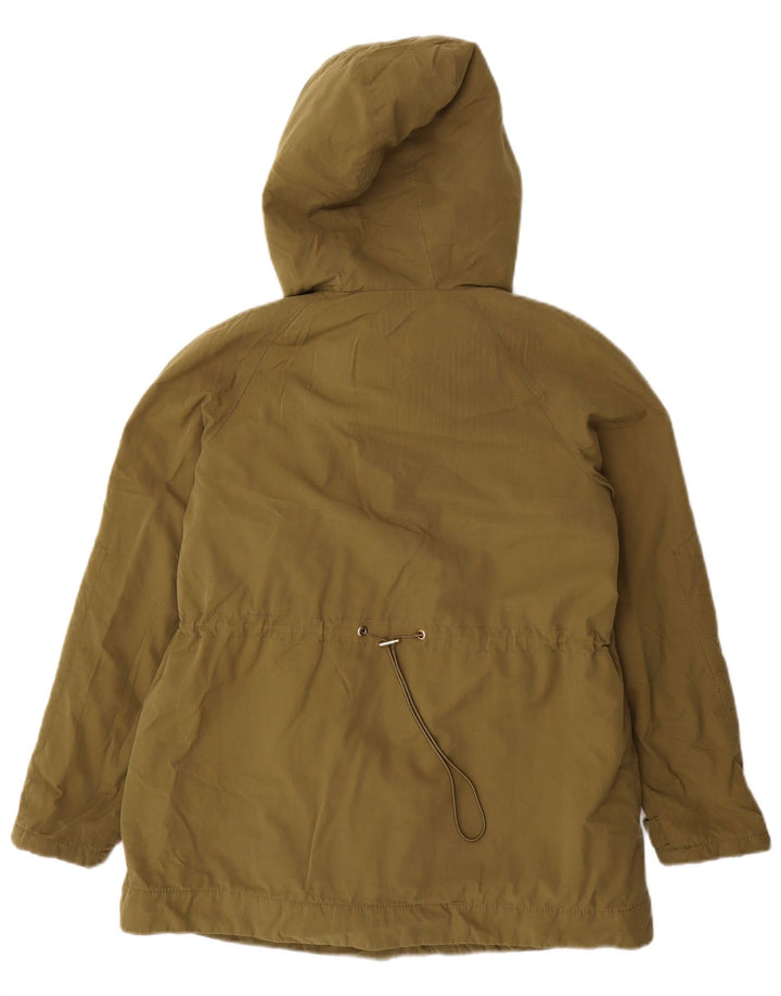 Zara Parka à capuche pour femme UK 6 XS Kaki Polyester