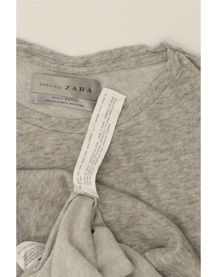 Zara Homme Top Manches Longues Gris Moyen Moucheté Coton