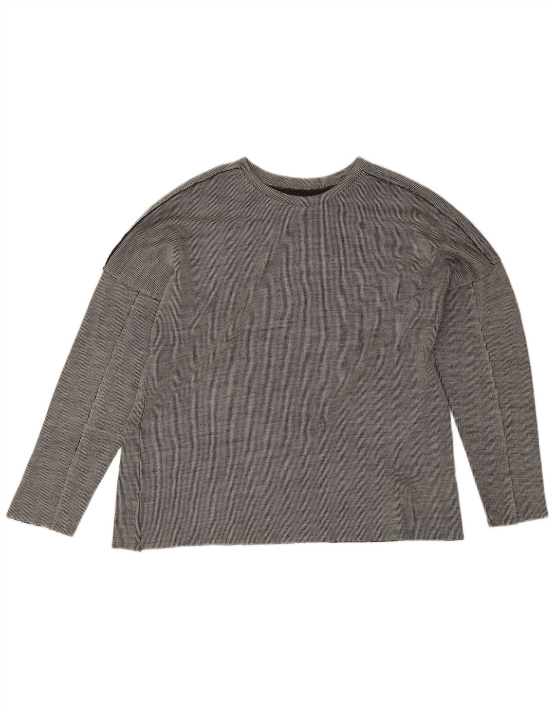 Vintage Homme Top Manches Longues XL Gris Acrylique