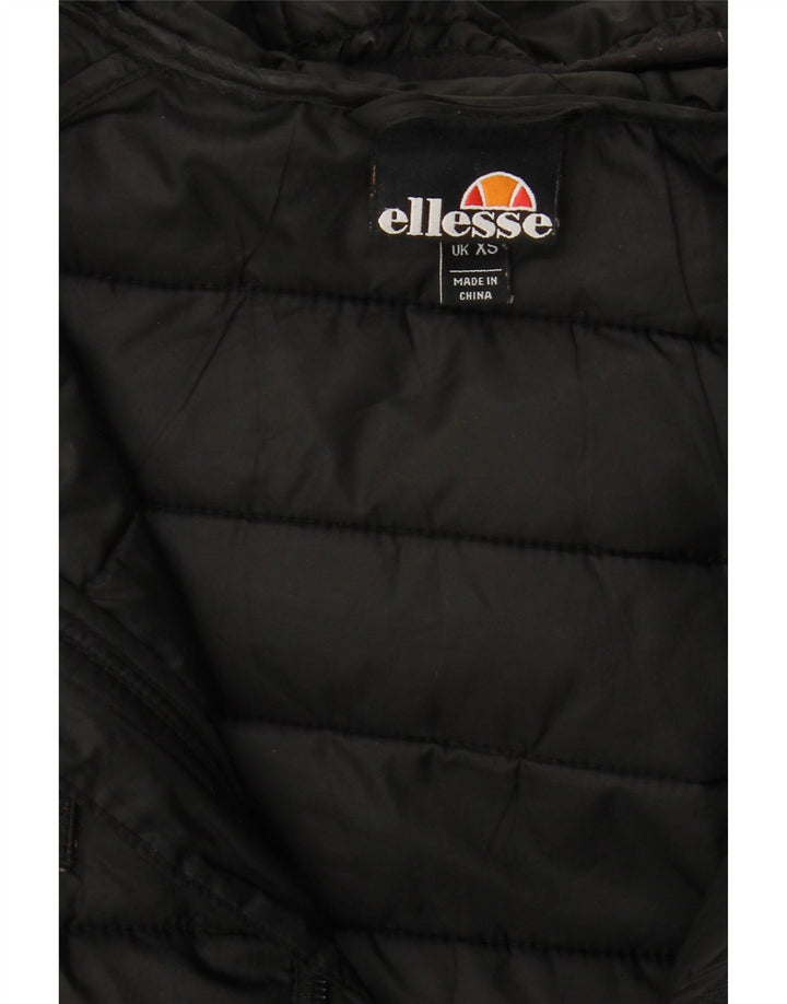 ELLESSE Veste matelassée à capuche pour homme UK 34 XS Noir Polyester
