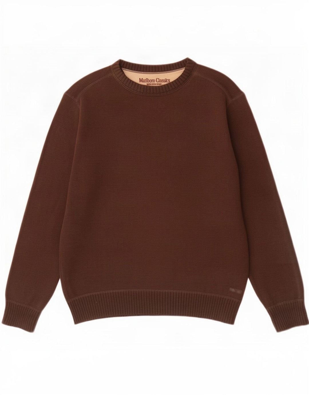 Marlboro Classics Pull à col rond pour homme Marron Taille L