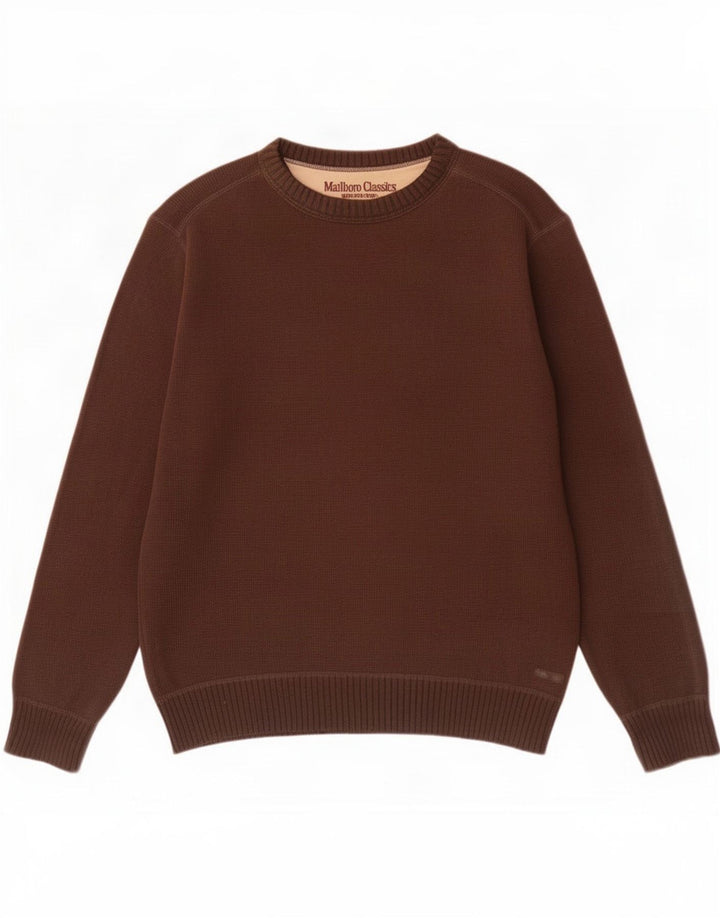 Marlboro Classics Pull à col rond pour homme Marron Taille L