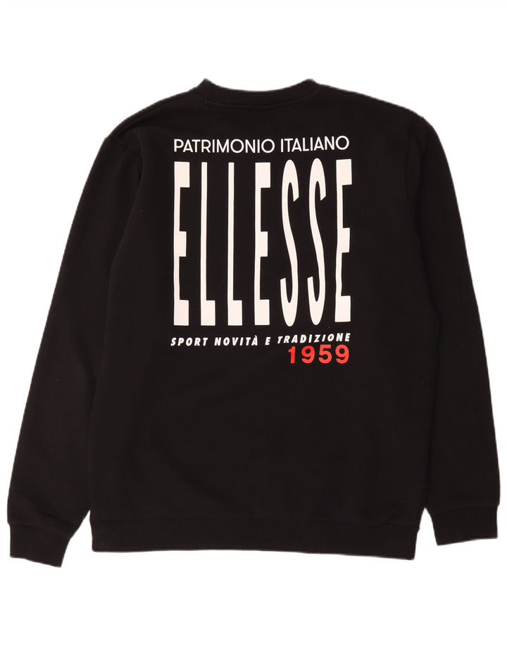 Ellesse Sweat-shirt graphique pour homme en coton noir moyen