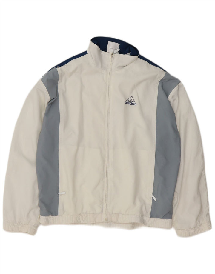Adidas Veste de survêtement pour garçon 11-12 ans Blanc Colorblock Polyester