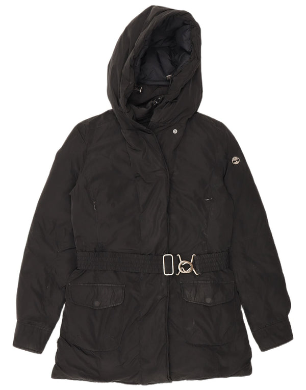Timberland Manteau rembourré à capuche pour femme UK 10 Small Noir Polyester