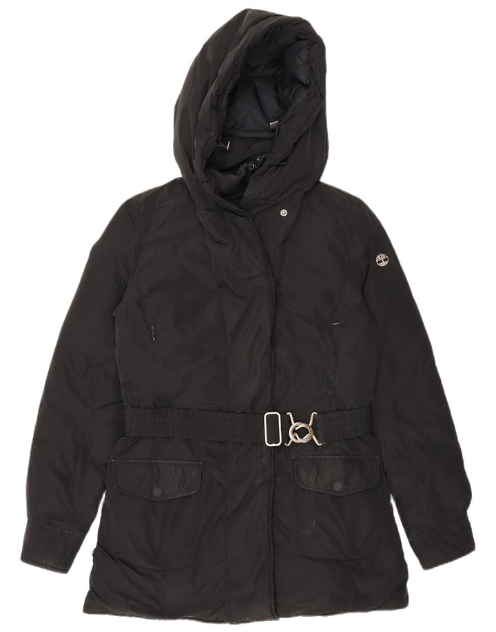 Timberland Manteau rembourré à capuche pour femme UK 10 Small Noir Polyester
