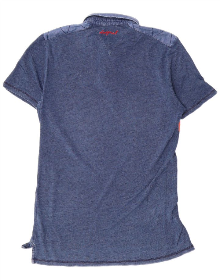 Desigual Polo Graphique Homme Large Bleu Colorblock