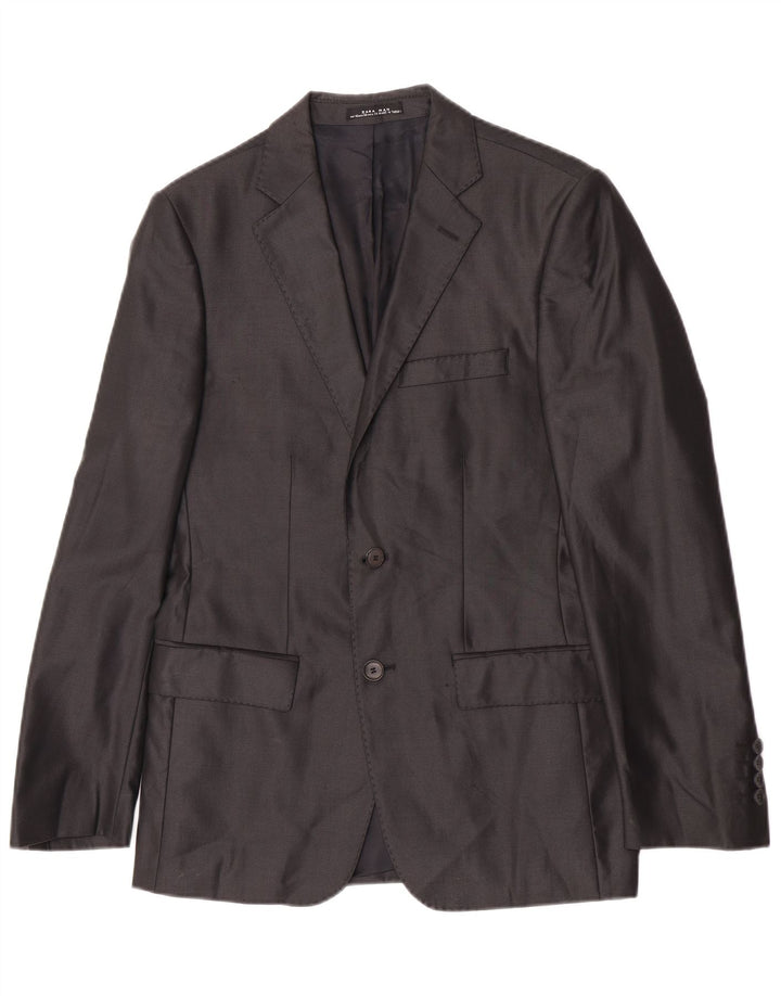 Zara Veste blazer à 2 boutons pour homme EU 48 Noir moyen
