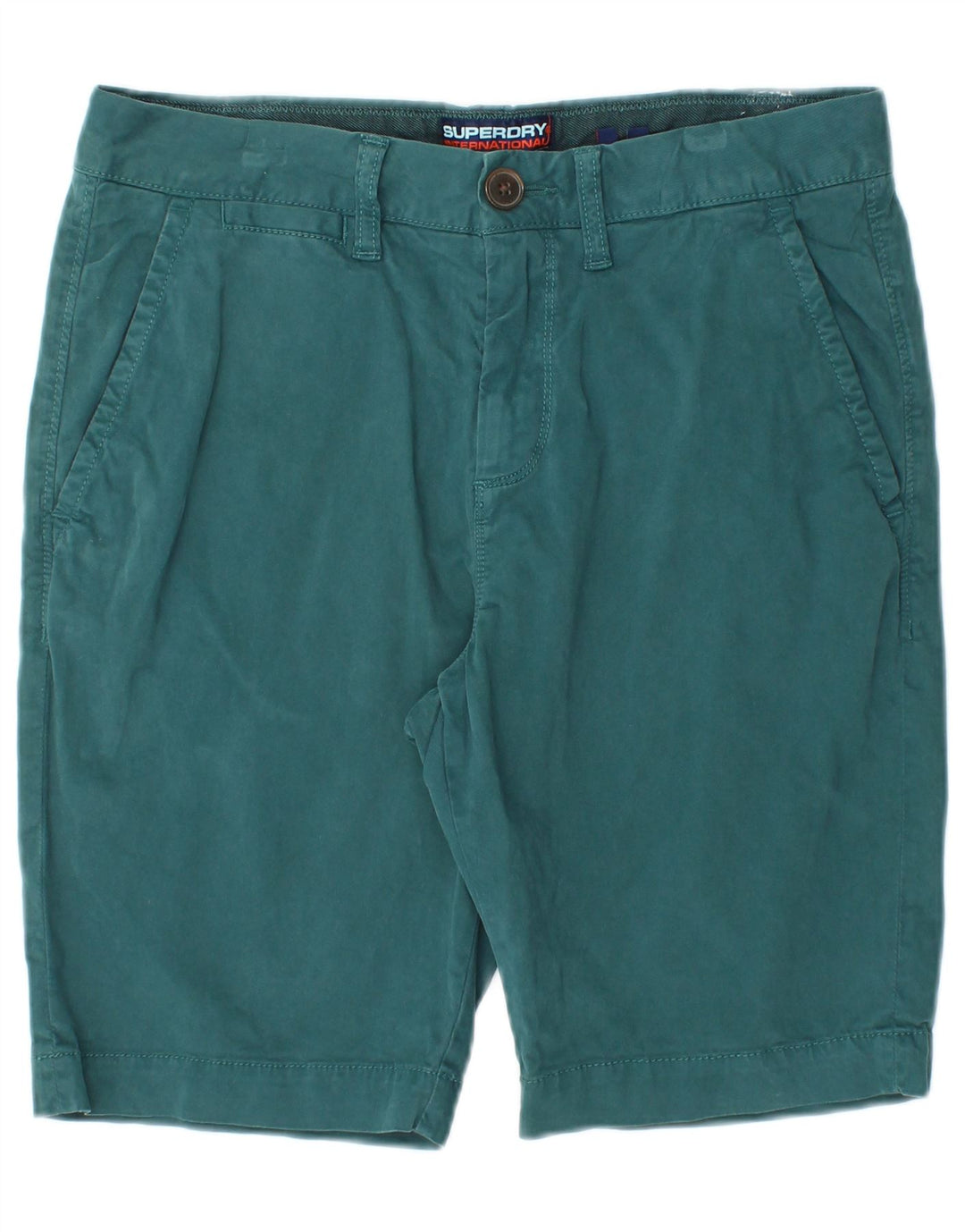 Superdry Short Chino W30 Homme Bleu Moyen Coton
