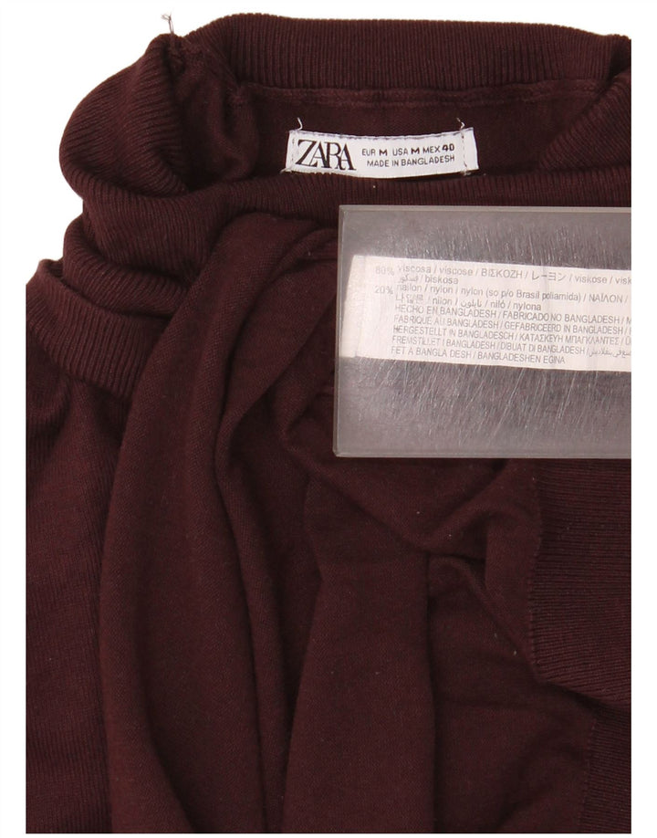 Zara Homme Pull Col Roulé Pull Bordeaux Moyen Viscose