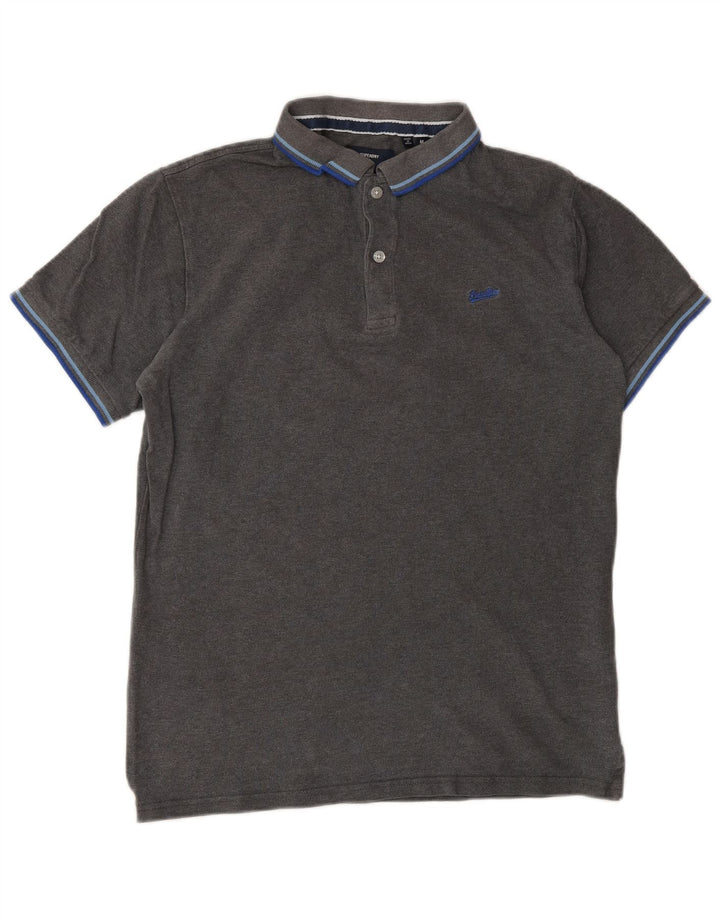 Superdry Polo Homme Gris Moyen Coton