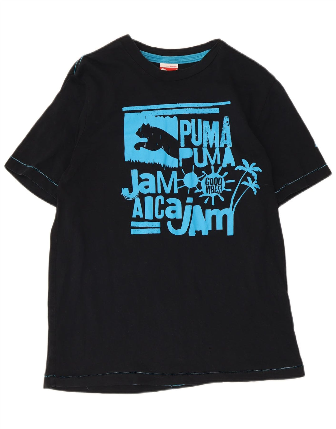 Puma T-shirt graphique pour homme, petit, noir, coton
