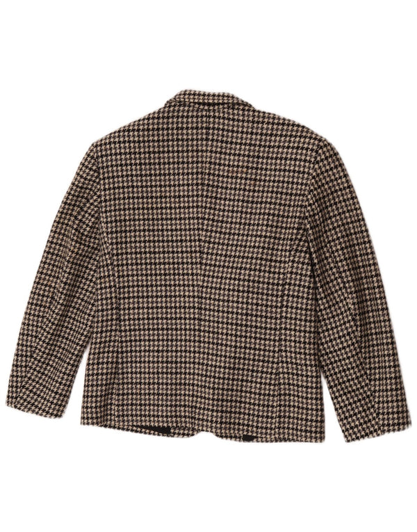 vintage Femme 2 Bouton Blazer Veste IT 44 Pied-de-poule Gris Moyen