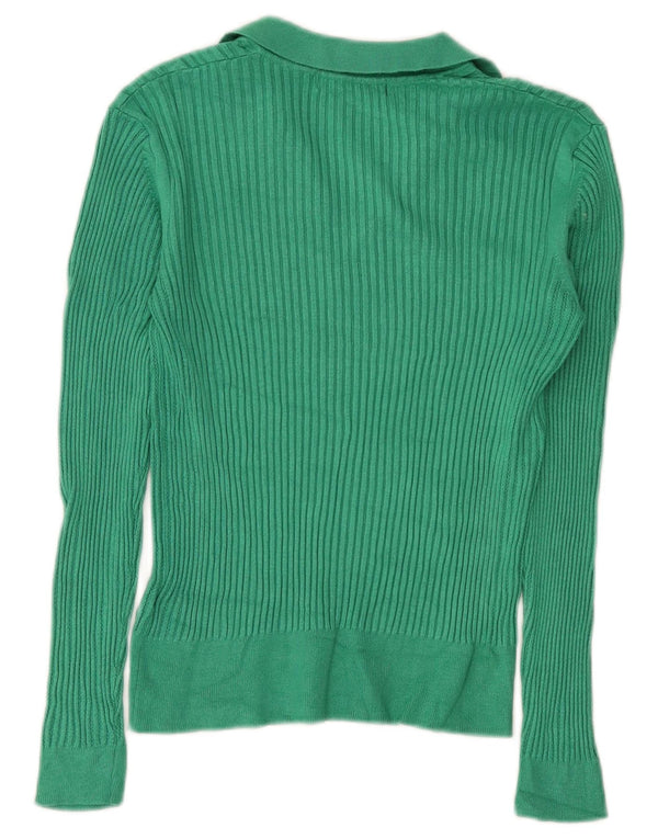Marks & Spencer Polo à manches longues pour femme UK 12 Viscose vert moyen