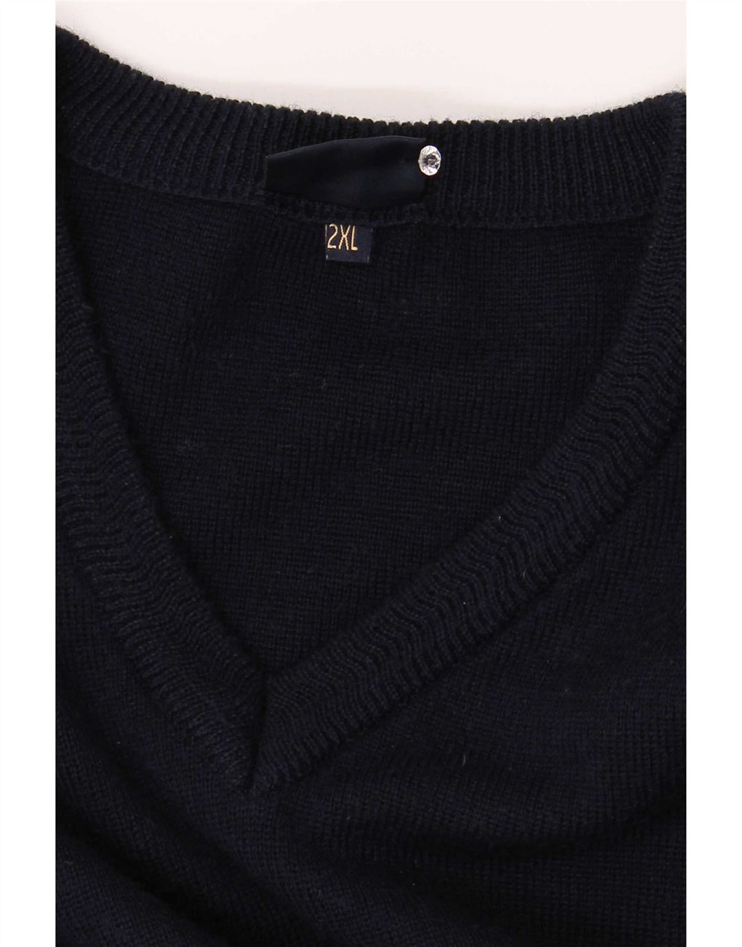 Gabicci Pull Col V Homme 2XL Bleu Marine Laine