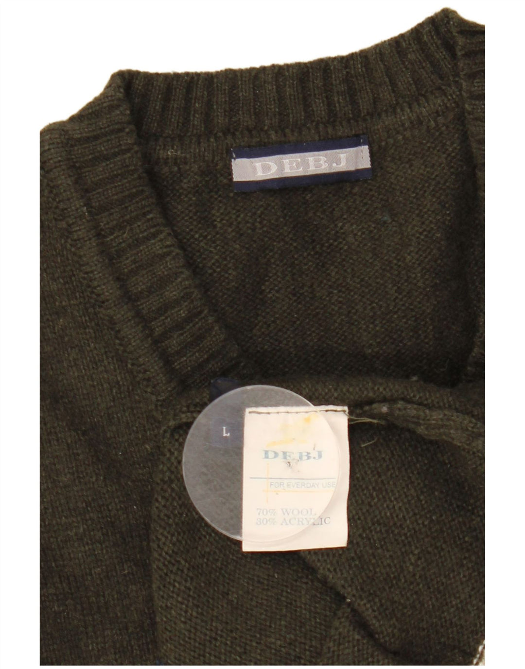 vintage Mens V-Col Jumper Pull Grand Kaki Argyle/Diamond Laine