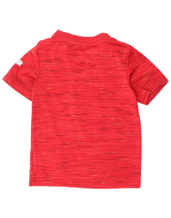 Adidas Garçons Manchester United Graphic T-Shirt Top 2-3 ans Rouge Moucheté