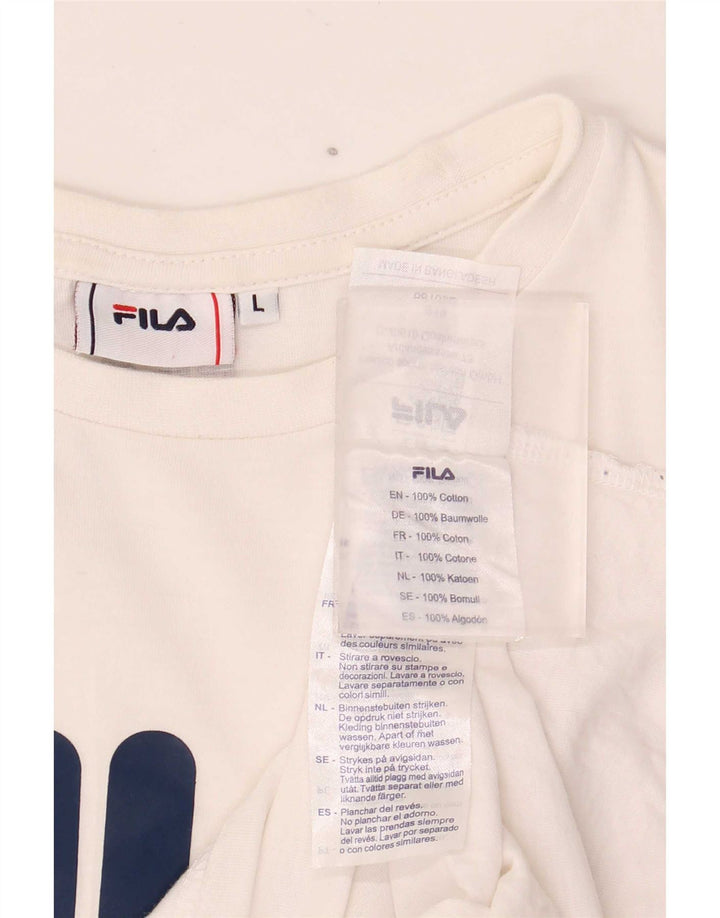 Fila Haut graphique à manches longues pour hommes, grand coton blanc