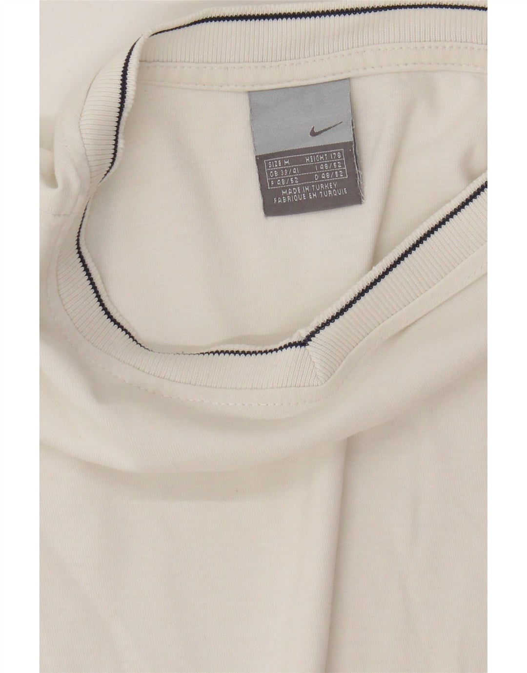 NIKE Mens T-Shirt Top UK 39/41 Medium White Cotton
