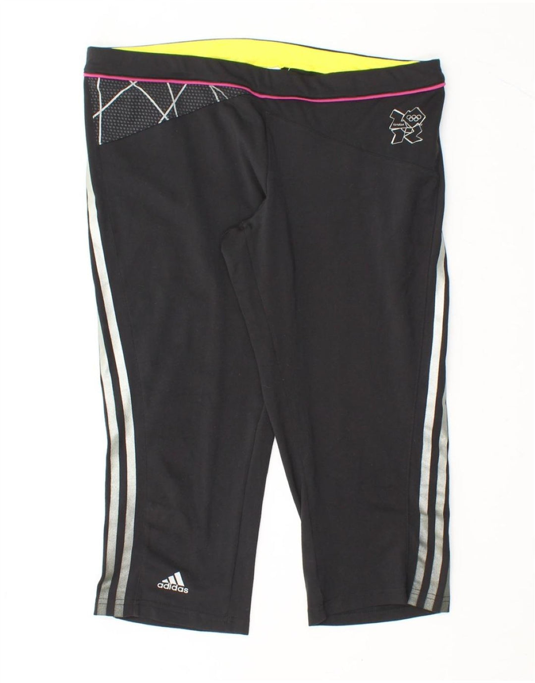 ADIDAS Womens Climacool Capri Leggings UK 14 Large  Black Polyester