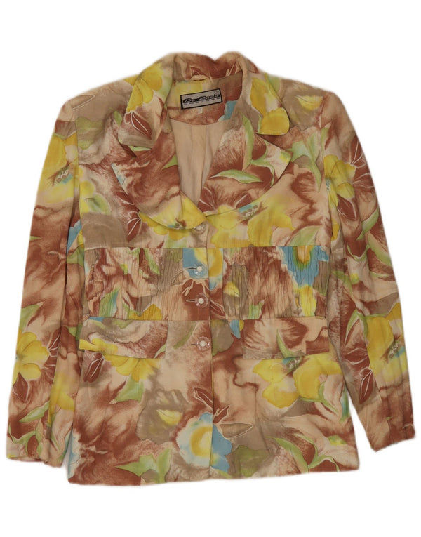 vintage Femmes 4 Bouton Blazer Veste UK 10 Petit Floral Multicolore
