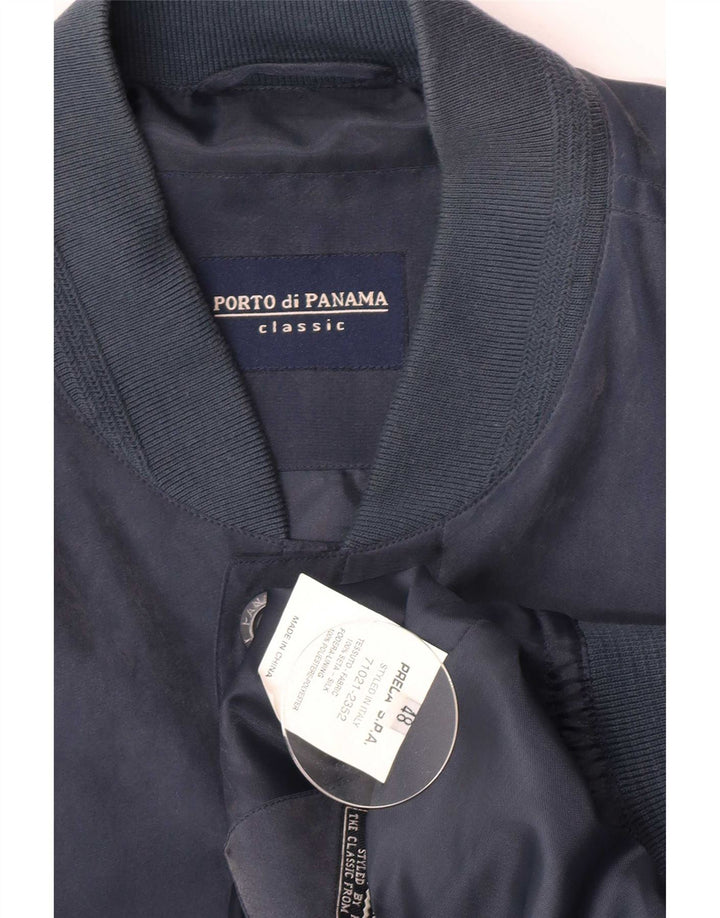 Porto Di Panama Veste Bomber Homme IT 48 Bleu Marine Moyen Soie