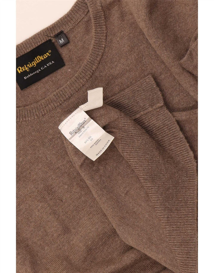 Refrigiwear Pull à col rond pour homme en soie marron moyen
