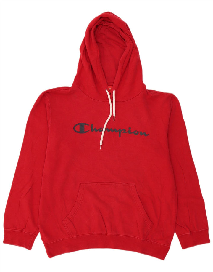 Champion Pull à Capuche Graphique Homme Rouge Moyen Coton