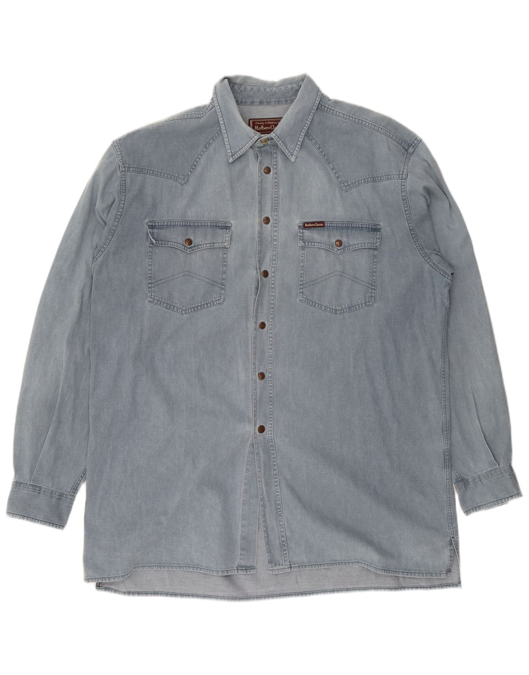 Marlboro Classics Chemise en jean pour homme 2XL Bleu Coton