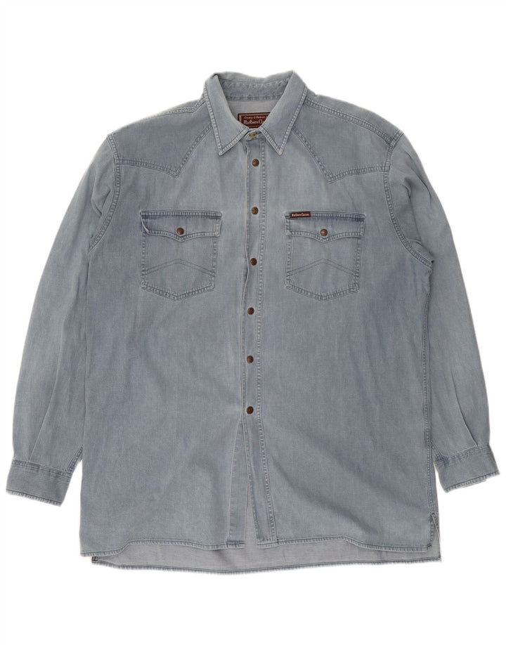 Marlboro Classics Chemise en jean pour homme 2XL Bleu Coton
