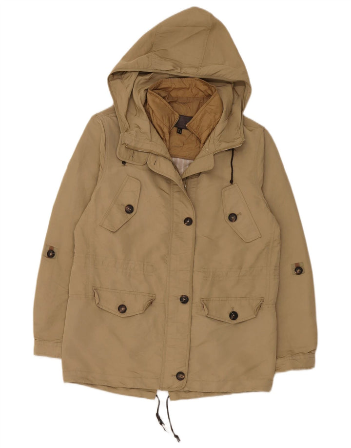 Massimo Dutti Veste Parka surdimensionnée à capuche pour femme UK 6 XS Kaki