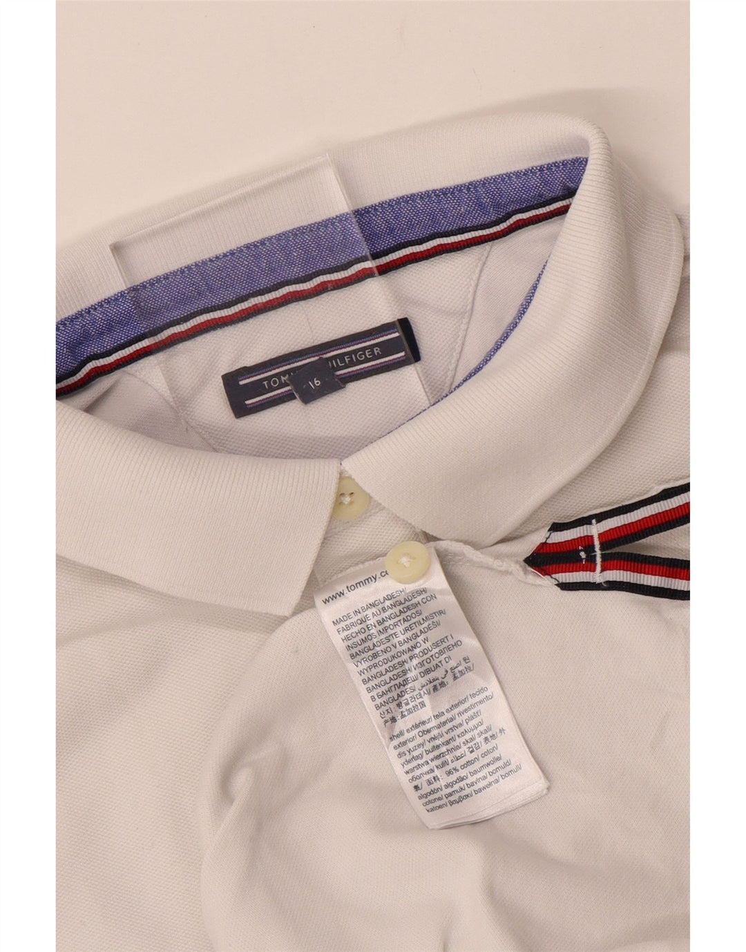 TOMMY HILFIGER Polo Garçon 15-16 ans Blanc Coton