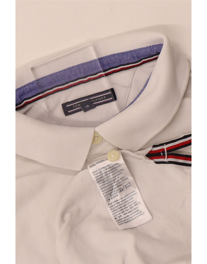 TOMMY HILFIGER Polo Garçon 15-16 ans Blanc Coton