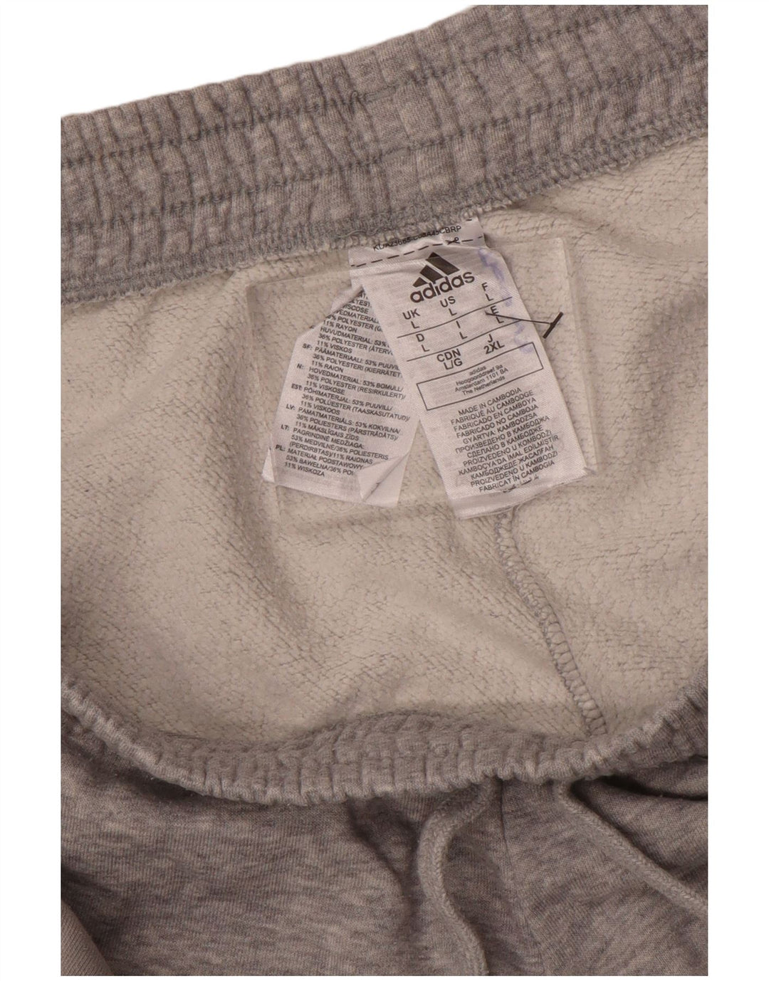 ADIDAS Pantalon de survêtement pour homme Pantalon de jogging Large Gris Colorblock Coton