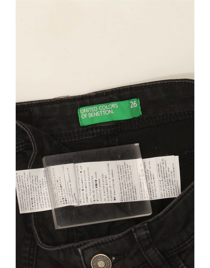 Benetton Jean Slim Femme W26 L29 Coton Noir