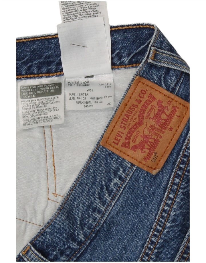 Levi's Short en Jean 501 Femme W31 Bleu Moyen Coton